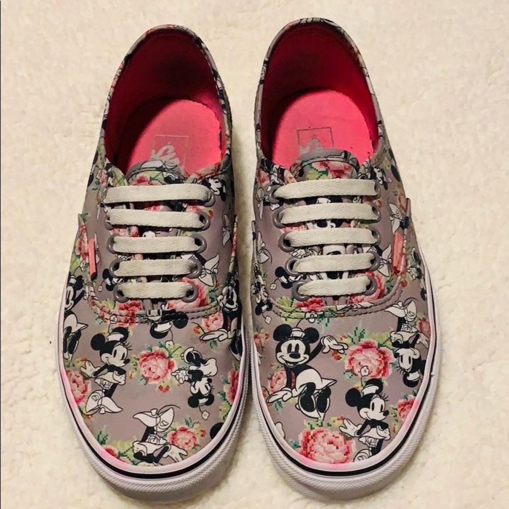 Disney Minnie Mouse Gray/Pink Vans W9